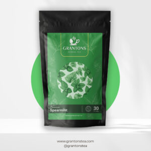 GrantonsTea – Spearmint Tea | 30 Pyramid Biodegradable Infusion Bags | Tea Bags | Flower Based – Herbal Tea – Caffeine Free – 100% Natural – No Calories