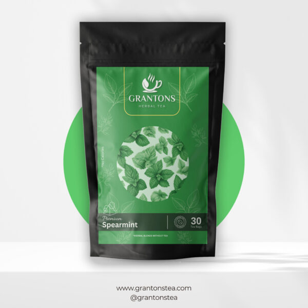 GrantonsTea - Spearmint Tea | 30 Pyramid Biodegradable Infusion Bags | Tea Bags | Flower Based - Herbal Tea - Caffeine Free - 100% Natural - No Calories