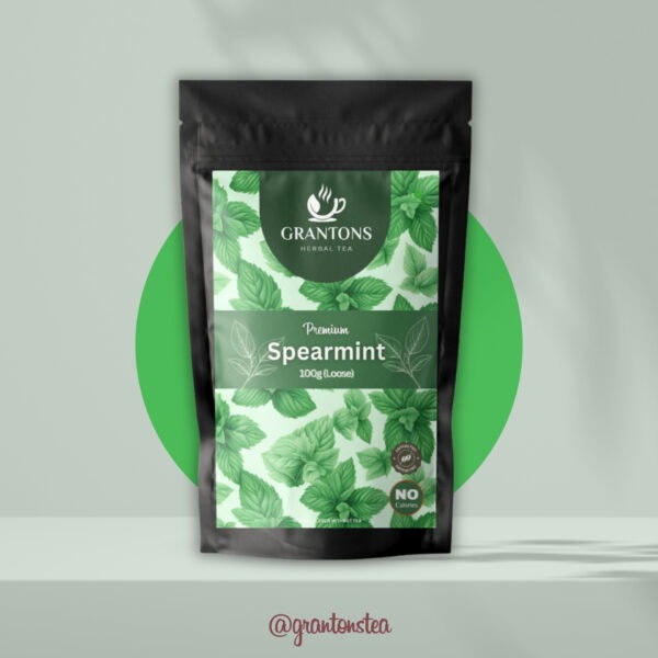 GrantonsTea - Spearmint Tea | 50gm Loose Flowers | 50 Cups | Flower Based - Herbal Tea - Caffeine Free - 100% Natural - No Calories