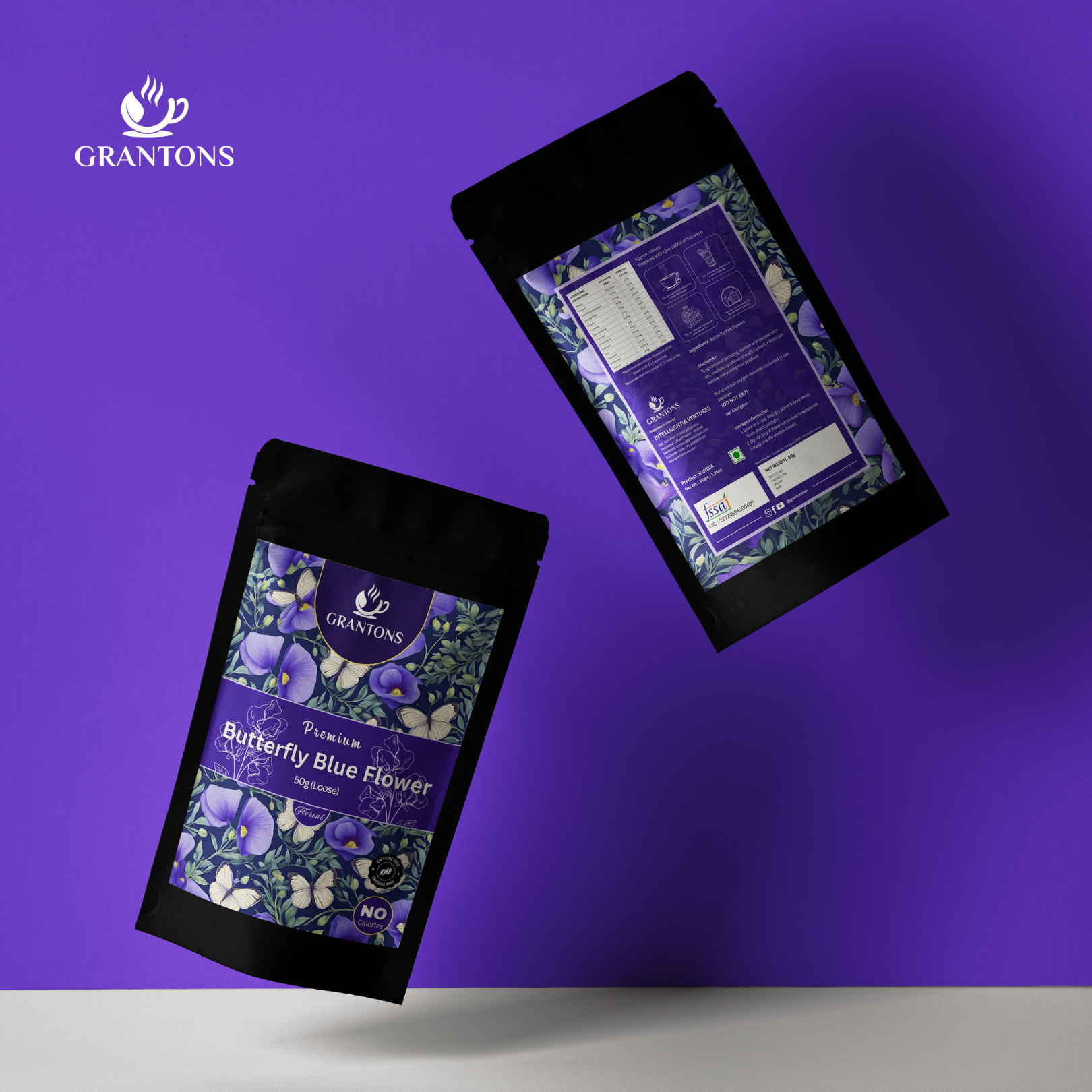 Butterfly Pea Flowers | Herbal Tea | 50gm Loose Flowers | 50 Cups - No Calories, 100% Natural - Image 7