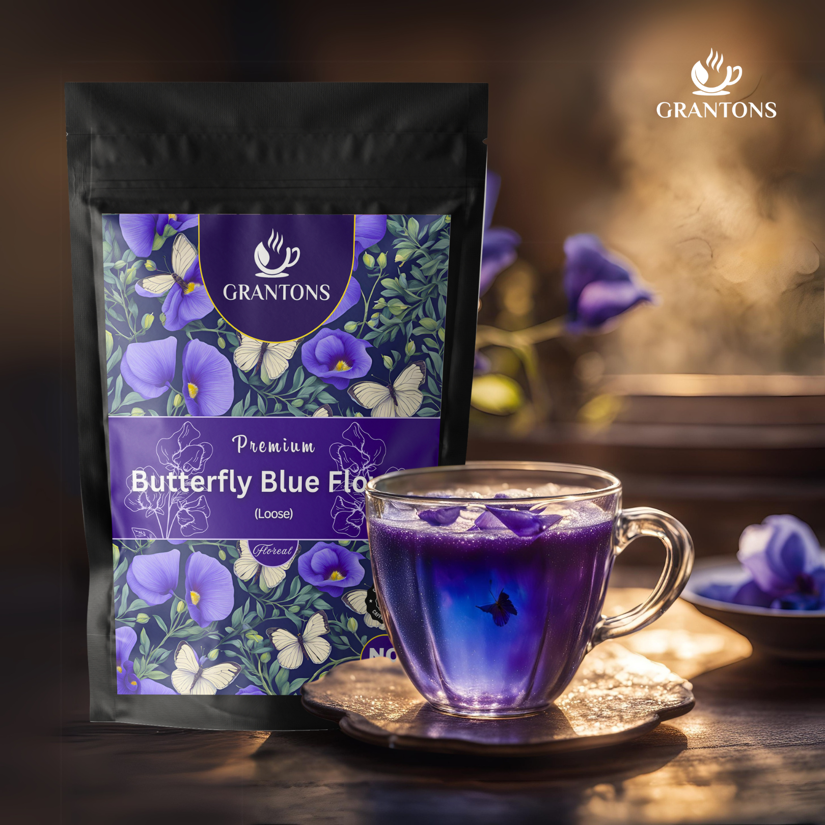 Butterfly Pea Flowers | Herbal Tea | 50gm Loose Flowers | 50 Cups - No Calories, 100% Natural - Image 5