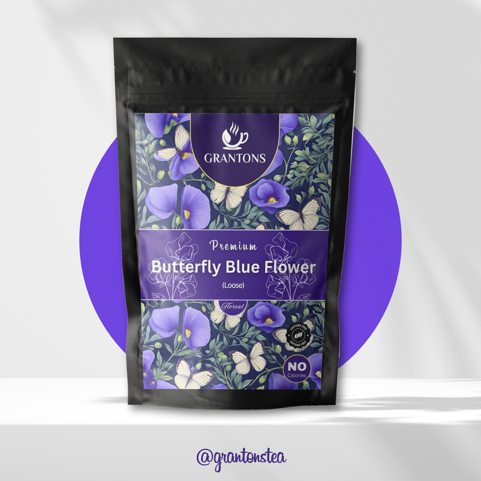 Butterfly Pea Flowers | Herbal Tea | 100gm Loose Flowers | 100 Cups - No Calories, 100% Natural