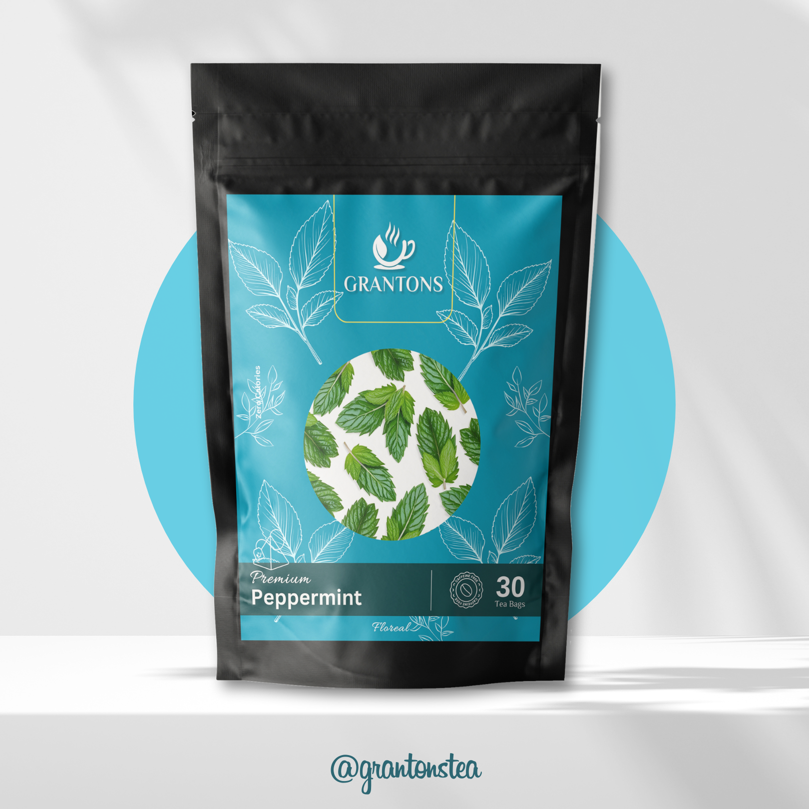 Peppermint Tea | Herbal Tea | 30 Teabags | 30 Cups - No Calories, 100% Natural